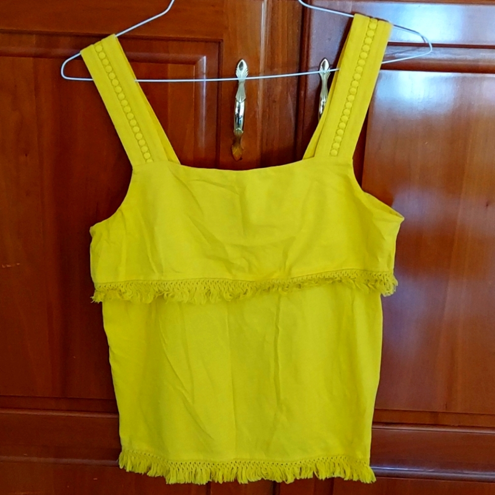 J crew fringe sleeveless top